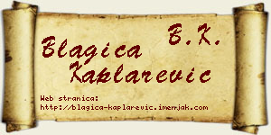 Blagica Kaplarević vizit kartica